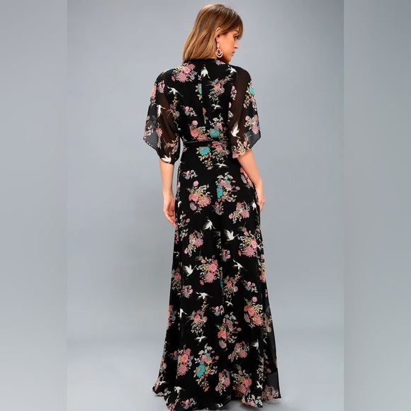 Lulu B - 3/4 length Dress Travel Dress Abstract Floral